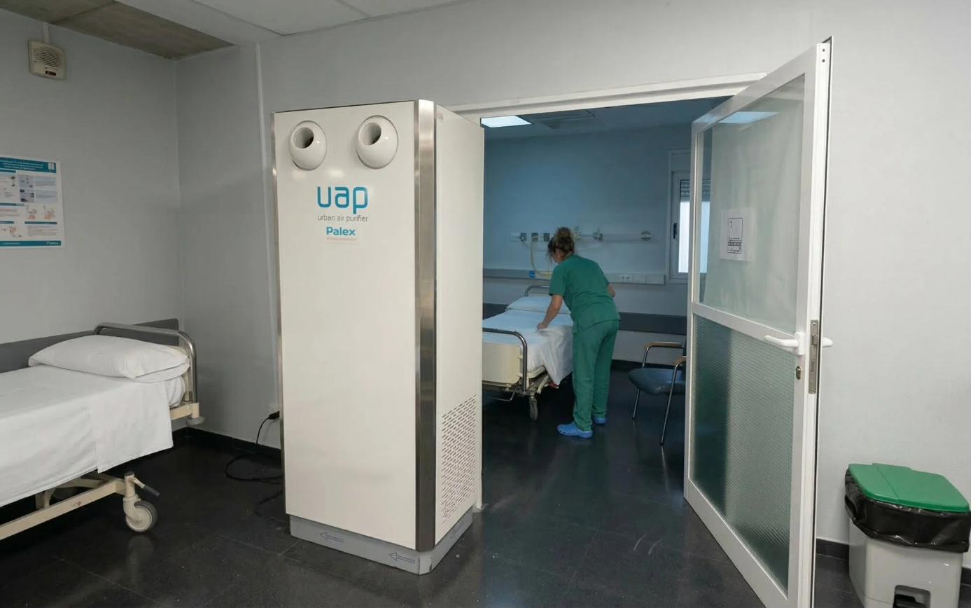 Purificador UAP instalado en Hospital Universitario La Paz - reducción 88% partículas
